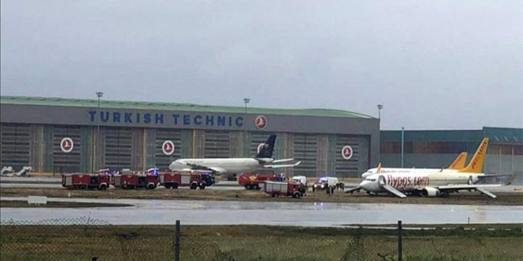 Yolcular Tahliye Edildi, Uçak Trafiği Durduruldu: Sabiha Gökçen Havalimanı’nda Yolcu Uçağı Pistten Çıktı