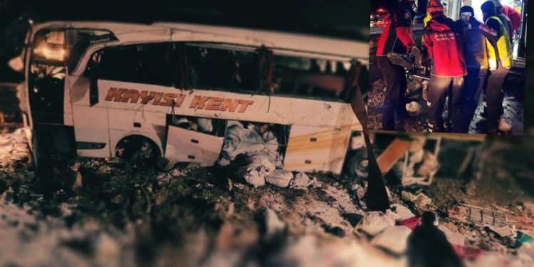 Kayseri’de Yolcu Otobüsü Şarampole Devrildi: 4 Ölü, 24 Yaralı